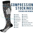 thumbnail image 4 of GZHJMY 1 Pair Sloth Compression Socks for Women Men, Knee High Stocking for Running,Athletic,Medical, 4 of 7