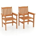 thumbnail image 1 of Costway Patio Chairs Set of 2 Outdoor Wooden Dining Chairs with Inclined Backrests, 1 of 9