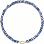 DESIGNICE Beaded Gemstone Necklaces for Women Bohemian Colored Choker Natural Stone Bead Summer Beach Handmade Jewelry Necklace Blue Beaded Necklace