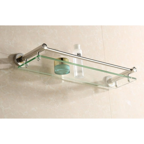 Bathroom Glass Shelf Rectangular Floating Glass Shelves 