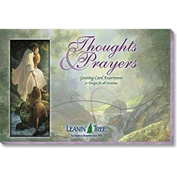 Leanin' Tree Thoughts & Prayers - Made in USA - 20 All Occasion Cards Assortment Box with Envelopes, Greeting Cards Assortment Box, Includes Birthday, Blank, Thank You, Friendship and more