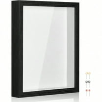 16x20 Shadow Box Picture Frame Display Case with Soft Linen Back-Thickened Panel,Large Black Deep Shadow Box Frame 16x20