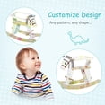thumbnail image 3 of Baby Rocking Horse, Kids Rocking Horse Ride-On Chair Toy with Wood Safety Bar, Wooden Rocking Horse Toddler Baby Ride-on Toys for Kids 1-3 Years, White, 3 of 5