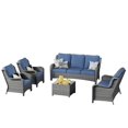 thumbnail image 7 of Vcatnet Direct 5 Pieces Outdoor Patio Furniture Sectional Sofa All-weather Conversation Set with Coffee Table for Garden,Poolside,Denim blue, 7 of 7