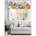 thumbnail image 3 of Fall Orange Blue Pumpkin Valances for Windows Yellow Sunflower Flower Leaf Thanksgiving Kitchen Valance Curtain Rod Pocket Small Curtains for Cafe Bathroom Laundry Basement 54" x 18", 3 of 8
