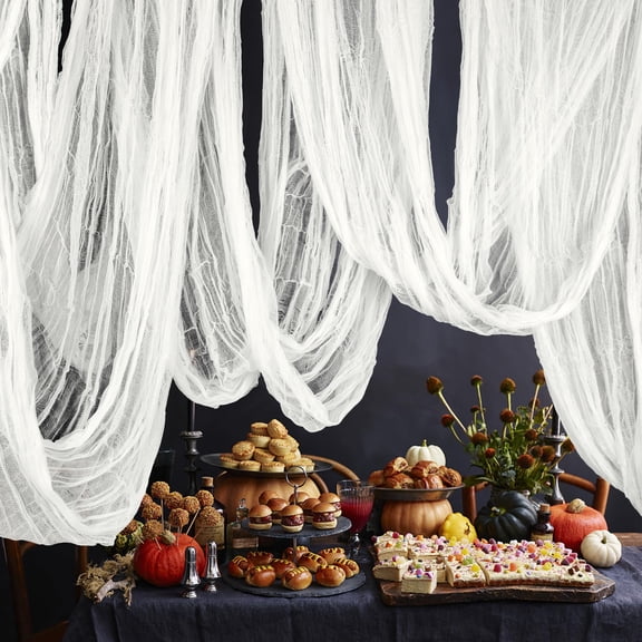Ebaokuup 500" x 85" Halloween White Creepy Cloth, Haunted House Gauze Decor