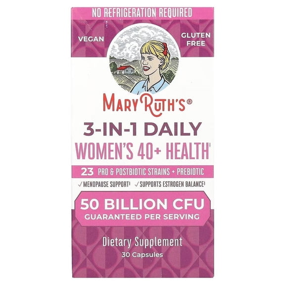 MaryRuth's Women's 40  Probiotic Blend Vegan, Gluten-Free, Dairy-Free, 50 Billion CFU, 30 Capsules