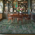 thumbnail image 2 of Lahome Non-Slip & Washable Area Rugs 8x10, Dark Green Boho Floral Carpet - Soft Farmhouse Style for Living Room, Office, Dining Room, Bedroom (Dark Green, 8'x10'), 2 of 5