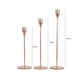 thumbnail image 4 of Juego de 3 candelabros decorativos de metal para decoración de fiestas (oro rosa), 4 of 6