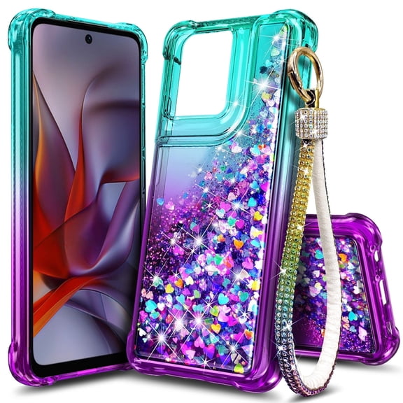NGB SUPREMACY For moto g POWER 2025 / moto g POWER 2026 Phone Case Wrist Strap Lanyard Shiny Sparkly Glitter Motorola g POWER 2025/g POWER 2026 Case Cover