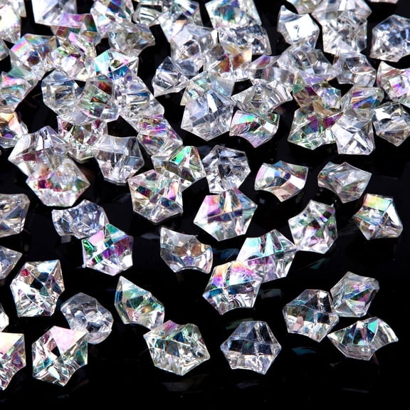 150 count Ice Rocks, Iridescent Clear Vase Fillers
