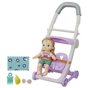 Littles by Baby Alive, Push 'n Kick Stroller, Little Ana, Includes Doll and Stroller