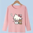 thumbnail image 3 of Hello Kitty dibujos animados Primavera Verano niños algodón manga larga Camiseta medio pequeño niños camisa inferior niño y niña niños, 3 of 5