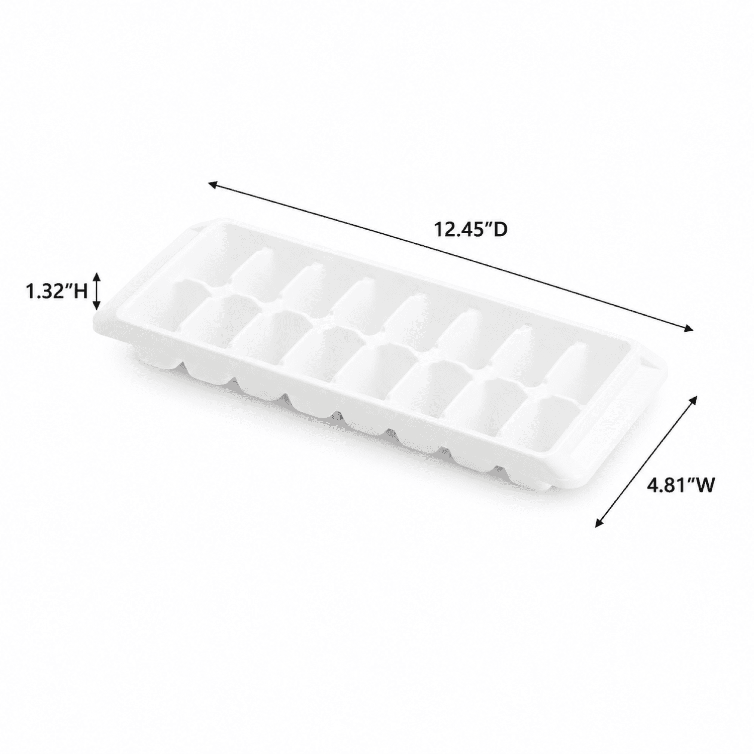 Rubbermaid Quick Release Ice Cube Tray, Plastic, White, Rectangular