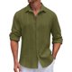 thumbnail image 1 of Men's Solid Color Striped Long Sleeve Shirt Men's Casual Fashion ShirtM, 1 of 4