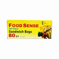 Food Sense Top Fold Sandwich Bags, 6.5 in x 5.9 in, 80 Count (pack of 2)
