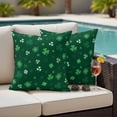 thumbnail image 4 of Saint Patrick's Day Outdoor Waterproof Pillow Covers, Green Lucky Shamrock Spring Decorative Square Throw Pillowcase Sofa Cushion Sham for Patio/Couch/Chair, 18"x18" 2 Pack, 4 of 8