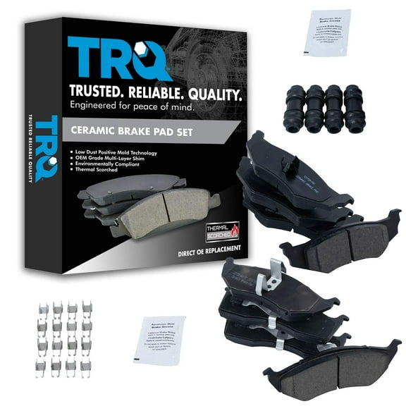 TRQ Front Brake Pad & Rotor Kit Brake Pads Brake Rotor Semi-Metallic Fits Select 2000-2004 Ford Focus