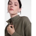thumbnail image 5 of Scenario Women's and Women's Plus Waffle Knit Button Top with Long Sleeves, Sizes XS-4X, 5 of 6