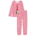thumbnail image 4 of FKELYI 2 Pieces Christmas Santa Women Pjs Set Size 6XL Leisure Pink Long Sleeve Pajamas for Girls Breathable Pajamas for Ladies Night, 4 of 5