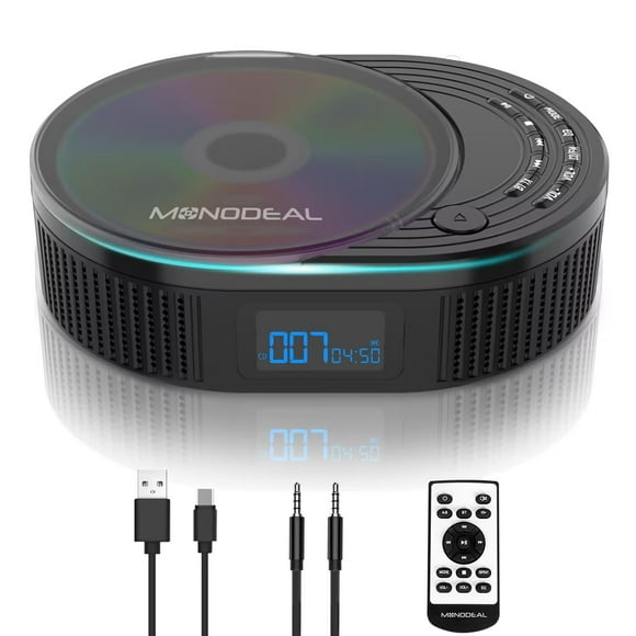 CD Player Portable,MONODEAL Boombox CD Player with Bluetooth Transmitter,FM Radio & Bluetooth Speaker 2 in 1 Combo,Portable CD Player for Car/Home with Rem