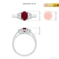 thumbnail image 5 of ANGARA Natural Three Stone Oval 1 ct Ruby and Half Moon Diamond Ring in 14K White Gold for Women (Size-7x5mm) | July Birthstone, Birthday, Anniversary, Jewelry Gift for Women | Natural Ruby Ring, 5 of 10