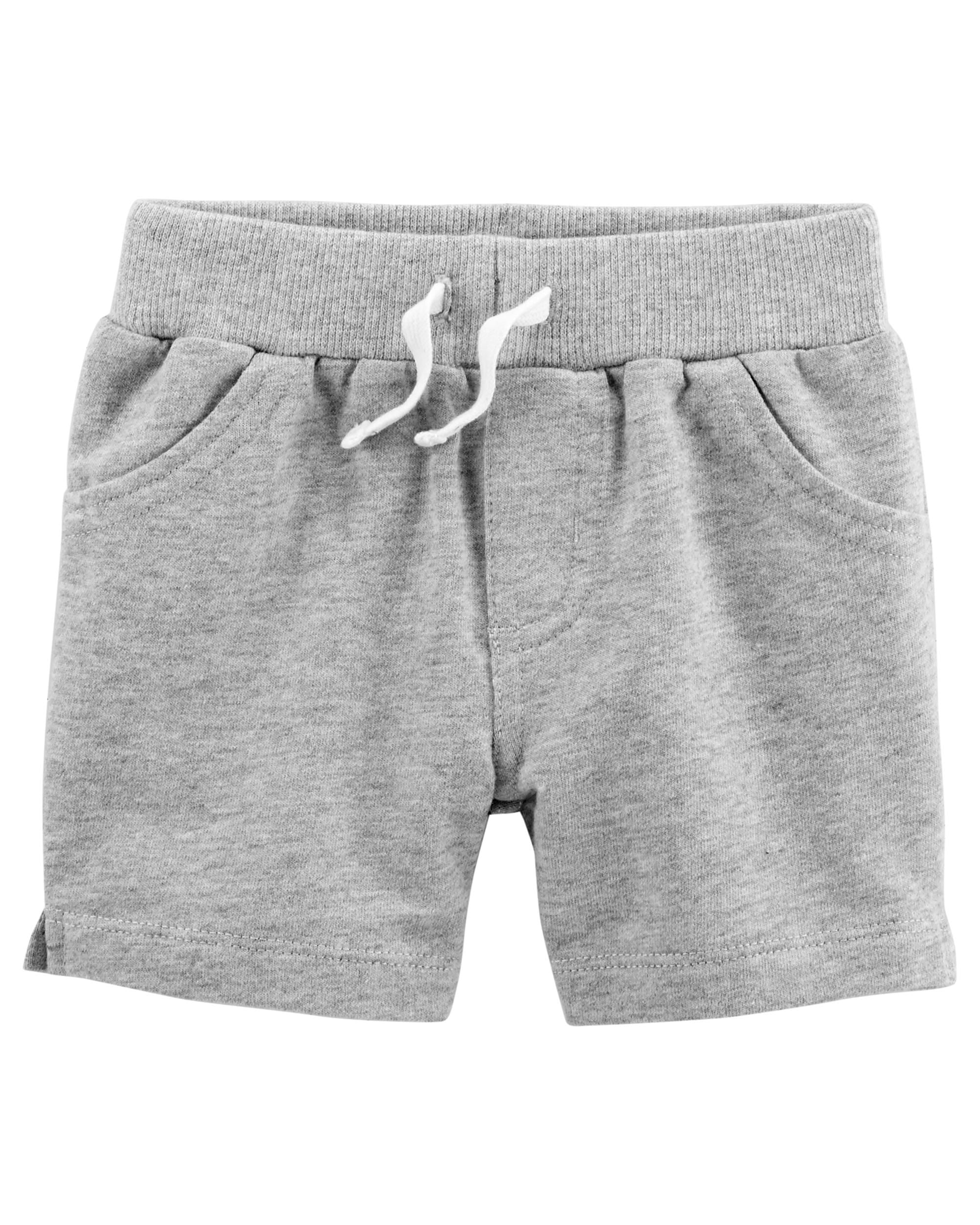 Carters Little Girls Sparkle Side Stripe French Terry Shorts Blue 2T