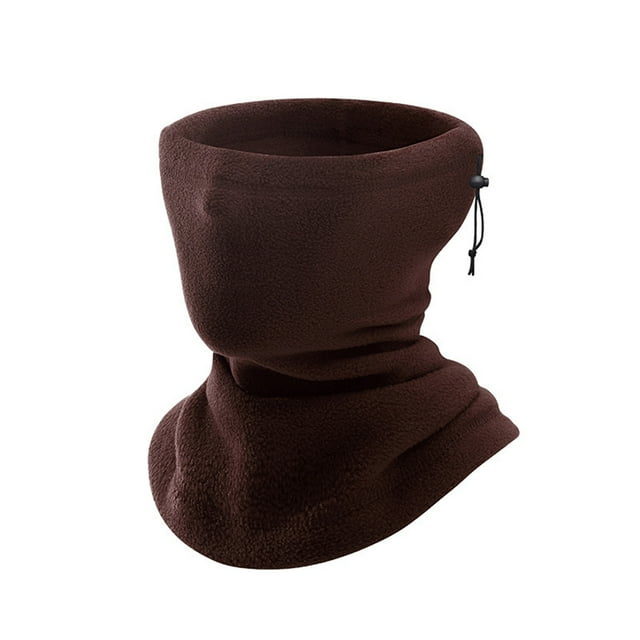 Multifunctional Outdoor Sports Fleece Neck Gaiter Face Cover with Drawstring for Cycling Hiking Running Skiing Windproof Warm Breathable