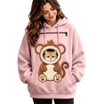 thumbnail image 3 of DHFJKG Women's Huggie Dog Hoodie With Pet Pouch Cute Animal Graphic Cat Holder Zipper Pocket Carries Sweatshirt, 3 of 4