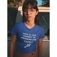 thumbnail image 2 of Remove USB Safely Graphic Quote Women Royal Blue T-Shirt, Female x-Large, 2 of 4