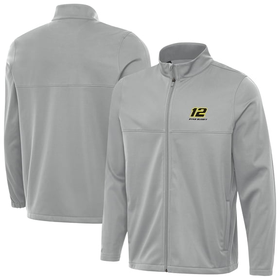 Men's Antigua Gray Ryan Blaney Links 2 Full-Zip Golf Jacket