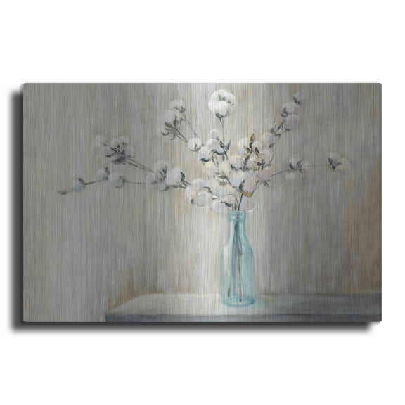 Luxe Metal Art 'Cotton Bouquet' by Julia Purinton, Metal Wall Art, 36"x24"