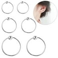 thumbnail image 2 of 3 Pairs Sterling Silver Earrings Fashion Simple Hoop Earrings Nose Ring Hoop, 2 of 10