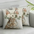 thumbnail image 2 of COMIO Bunny Easter Pillow Covers Rabbit Greenery Flower Easter Decorations Spring Outdoor Farmhouse Pillows Decorative Throw Pillows Cases Indoor Decor Cushion Covers for Home Sofa&nbsp;2pc, 2 of 6