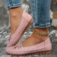 thumbnail image 2 of Moccasins Women Slip on Penny Loafers Orthopedic Flat Shoes Bowtie Round Toe Hollow out Casual Walking Shoes Pink Size 8, 2 of 9