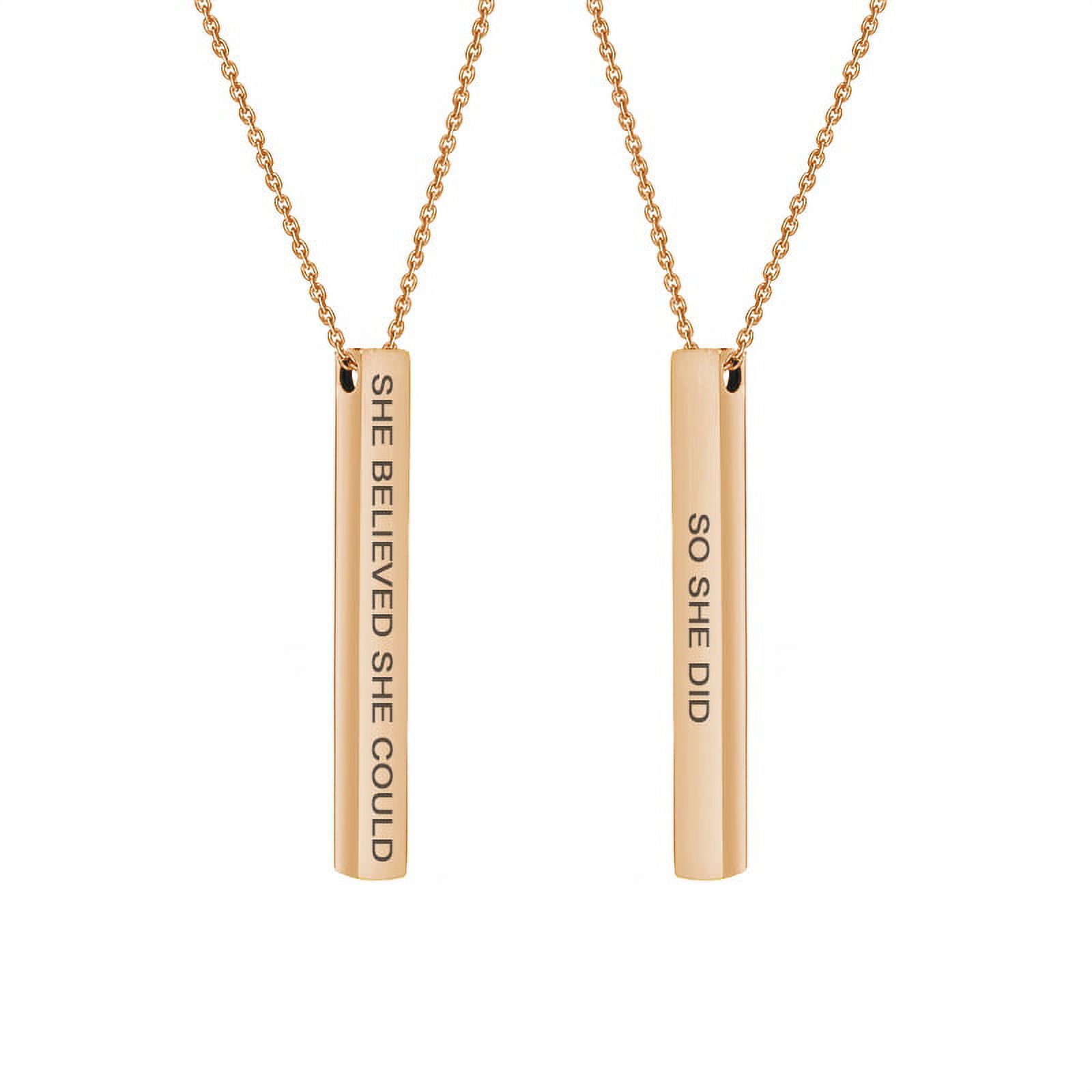 Anavia Motivational 4-Sides Bar Necklace Stainless Steel Mother's Day Gift for Her Inspirational Jewelry Gift for Her 18"Cable Chain with Gift Box