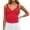 A79-Red, variant on Womens Spaghetti Strap Tank Tops Ruffle Lace Trim V Neck Side Ruched Slim Fit Casual Cropped Cami Shirts