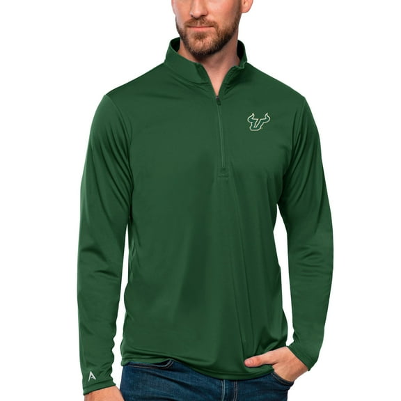 Men's Antigua Green South Florida Bulls Tribute Quarter-Zip Top