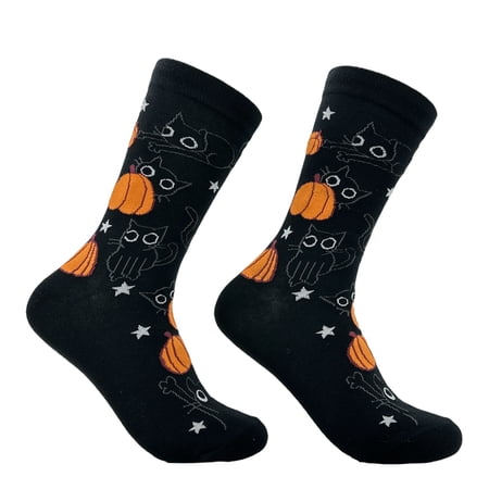 Women s Black Cat Pumpkin Socks Funny Cute Halloween Graphic Footwear Women s Black Cat Pumpkin Socks Funny Cute Halloween Graphic Footwear