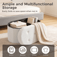 thumbnail image 5 of Gianna 43 Inch Ottoman with Storage, Folding Foot Rest for Living Room & Bedroom, Versatile Home Bench, White, 5 of 7