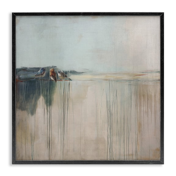 Stupell Industries Drips And Feathers Abstract Black Framed Giclee Art, design by Svetlana Aleynikova