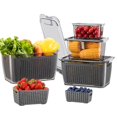 thumbnail image 1 of Recipiente de almacenamiento para frutas y verduras LUXEAR, paquete de 4, gris, 1 of 8