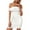 White, variant on Off the Shoulder Mini Dress for Women Trendy Slim Fit Bodycon Ruched Short Cocktail Party Dresses Solid Color Stretch Tight Back Zipper Club Night Short Dresses White S