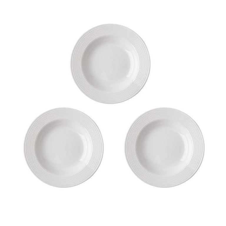 Deals!Ovzne 3PC Pure White Flat Dinner Plates, White Dinner Plate
