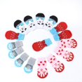 thumbnail image 3 of 4pcs Mascotas Mascotas Calcetines antideslizantes Conjunto para Pequeño Perro Cats Cuppy Foot Funda Non-Slip Teddy, 3 of 4