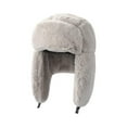 thumbnail image 2 of Holzlrgus Warm Faux Fur Trapper Hat Furry Warmer Russian Earflap Skiing Hunting Cycling Trooper Women Cap with Chin Strap, 2 of 7