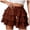 Brick Red, variant on Mini Skirts for Women Summer Casual Ruffled Layered Cake Skirt High Waist Drawstring Short Skorts (Black, L)