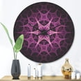 thumbnail image 2 of Designart 'Abstract Purple Thorn Flower Shape' Modern Wood Wall Clock, 2 of 5