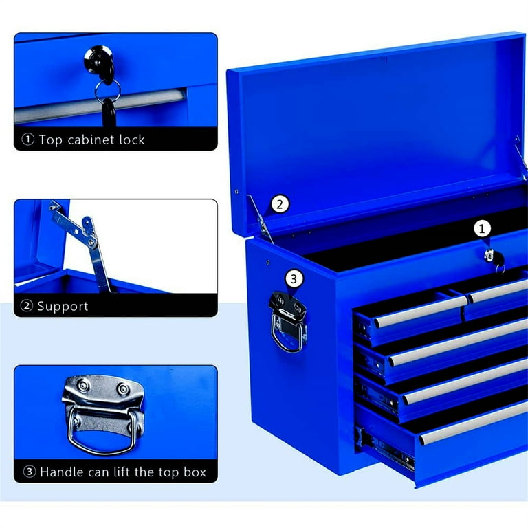 Aukfa Tool Box, 2 in 1 Steel Rolling Tool Chest & Cabinet on