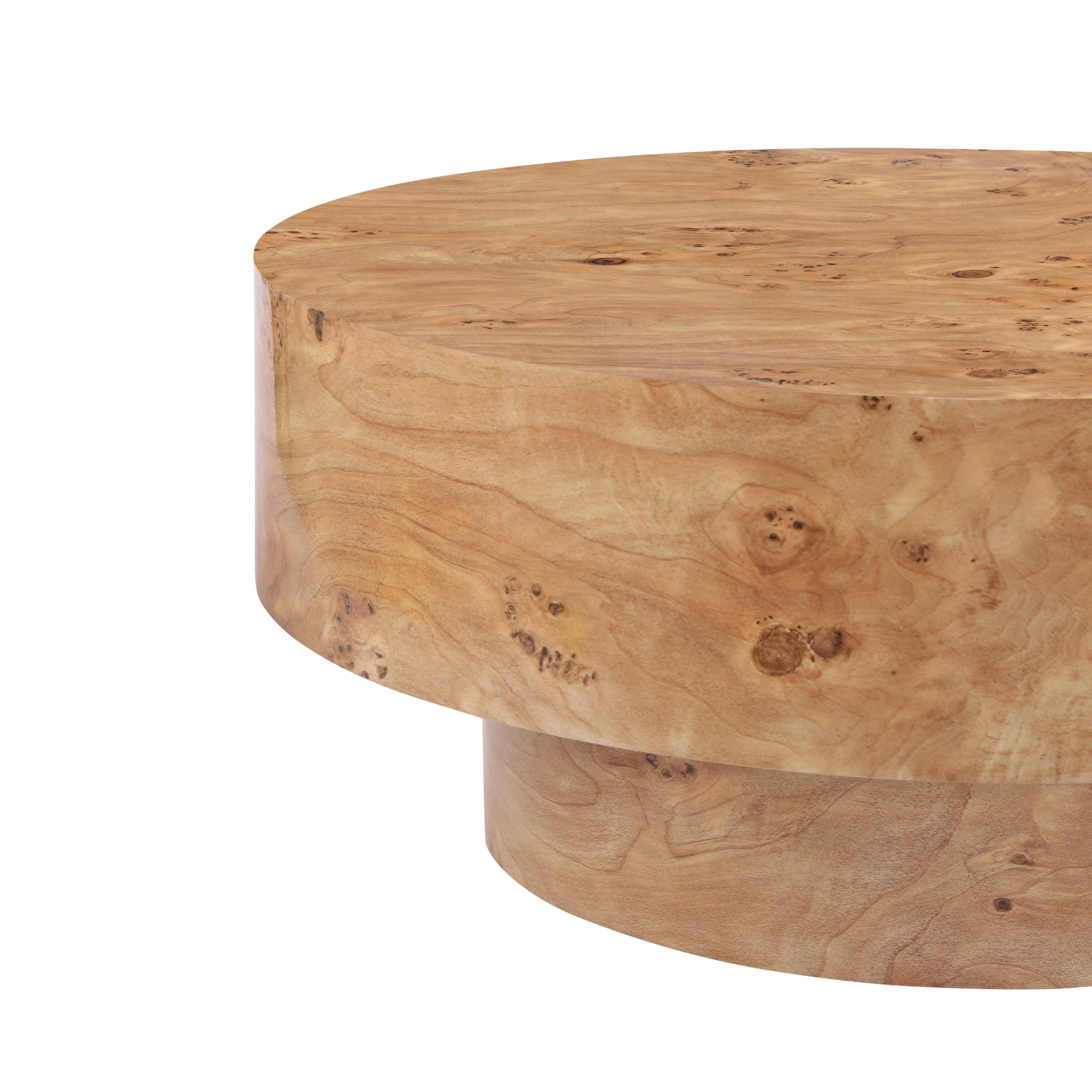 Christopher Knight Home 31.5" Round Coffee Table with Thick Top, Pedestal Base, Natural